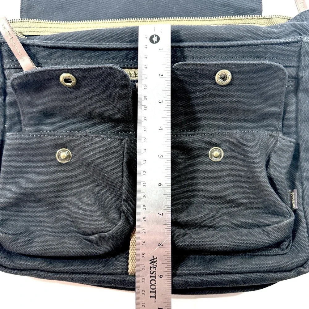 Gootium Canvas Messenger Bag Crossbody Black Multi Pocket‎ EDC Travel